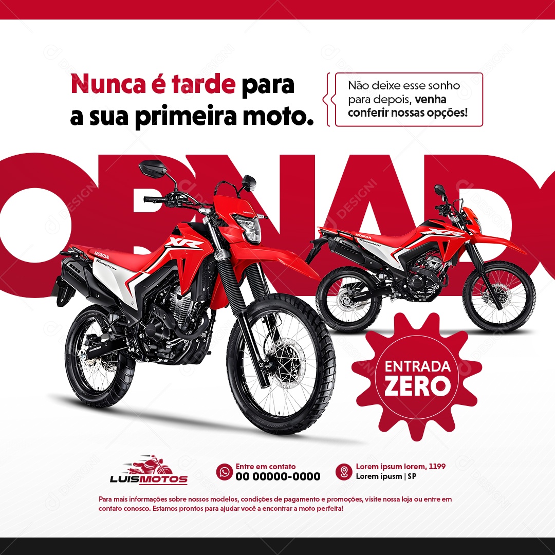 Concessionária de Motos Social Media PSD Editável