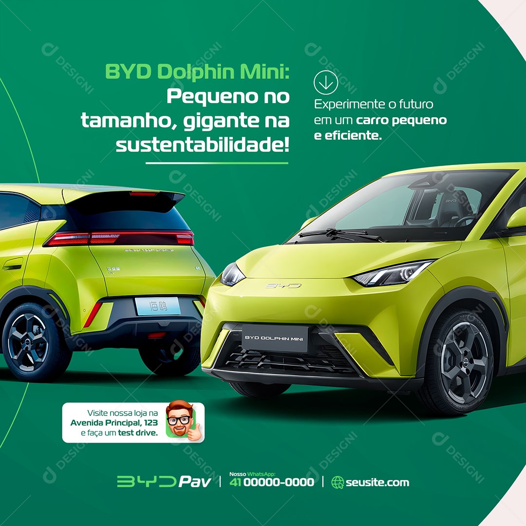 Concessionária Carro Elétrico Social Media PSD Editável