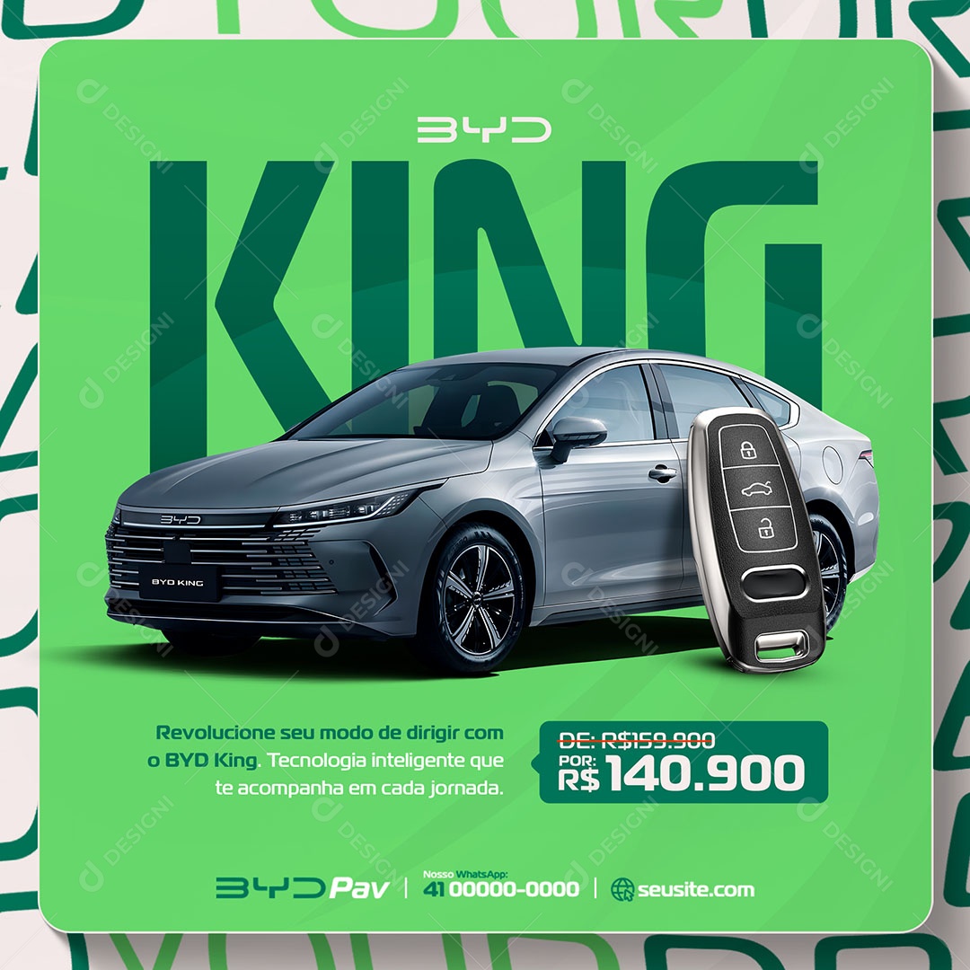 Concessionária Carro Elétrico Tecnologia Inteligente Social Media PSD Editável