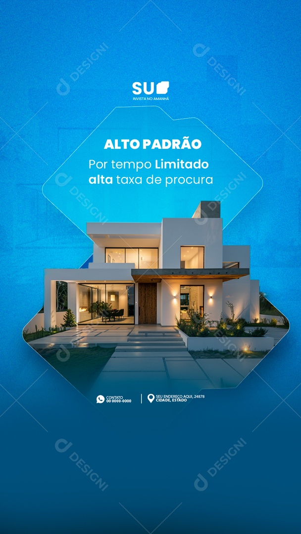 Story Imobiliária Alto Padrão por Tempo Limitado Alta Taxa de Procura Social Media PSD Editável