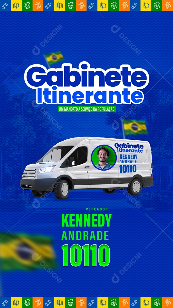 Story Política Gabinete Itinerante Social Media PSD Editável