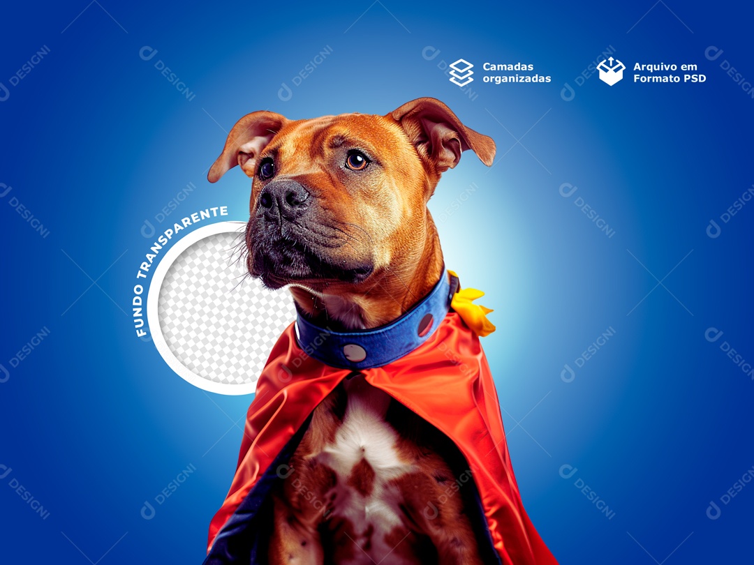 Cachrro Usando Capa Elemento 3D para Composição PSD