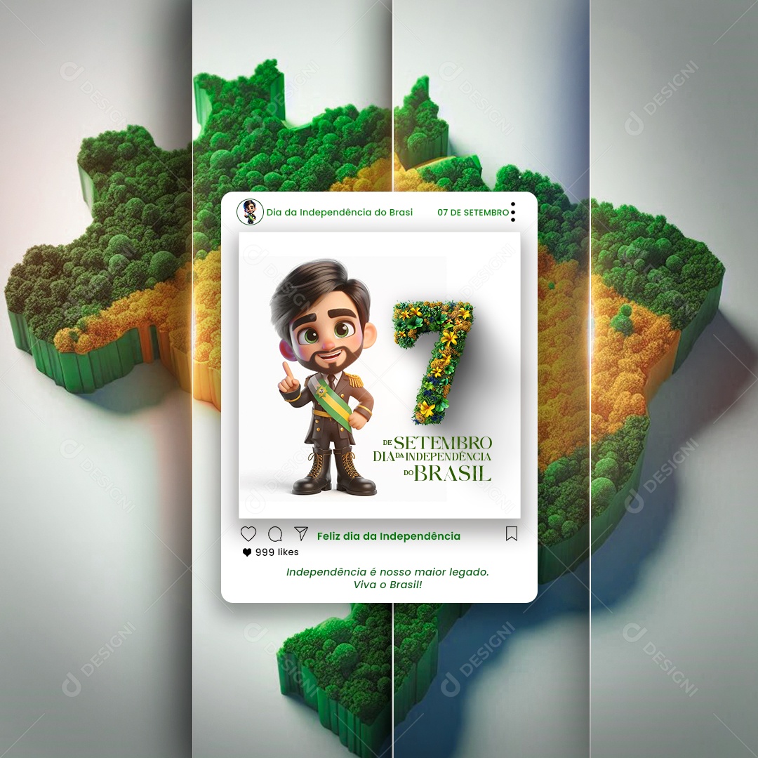 Dia da Independência do Brasil 07 de Setembro Social Media PSD Editável