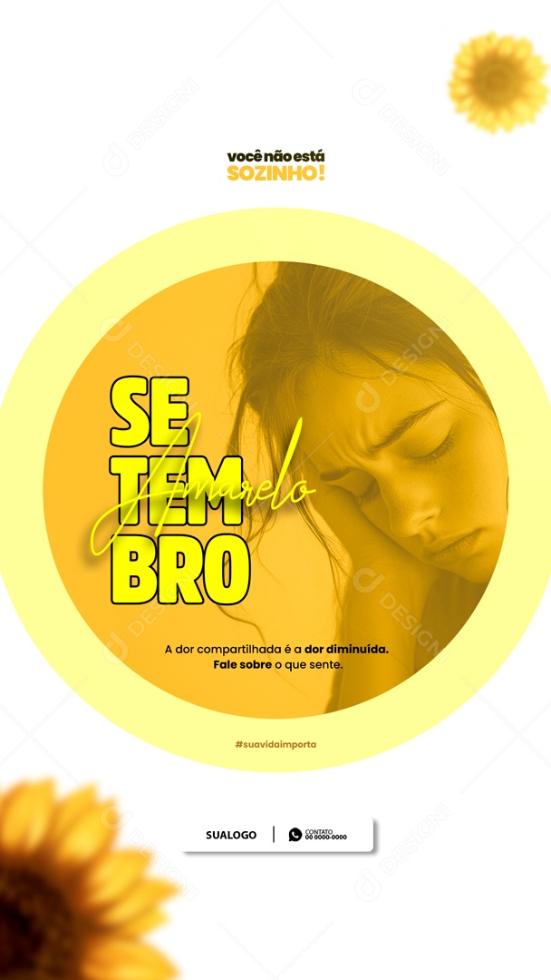 Story Setembro Amarelo Você não Está Sozinho Social Media PSD Editavel