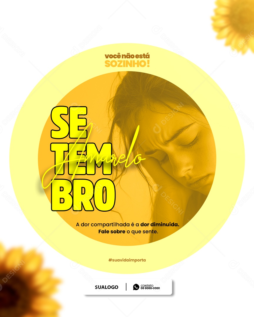 Setembro Amarelo Você não Está Sozinho Social Media PSD Editavel