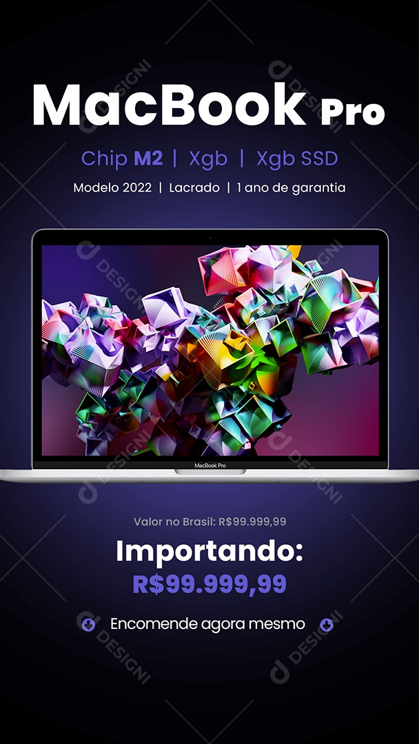 Story Loja da Apple Macbook Pro Social Media PSD Editável
