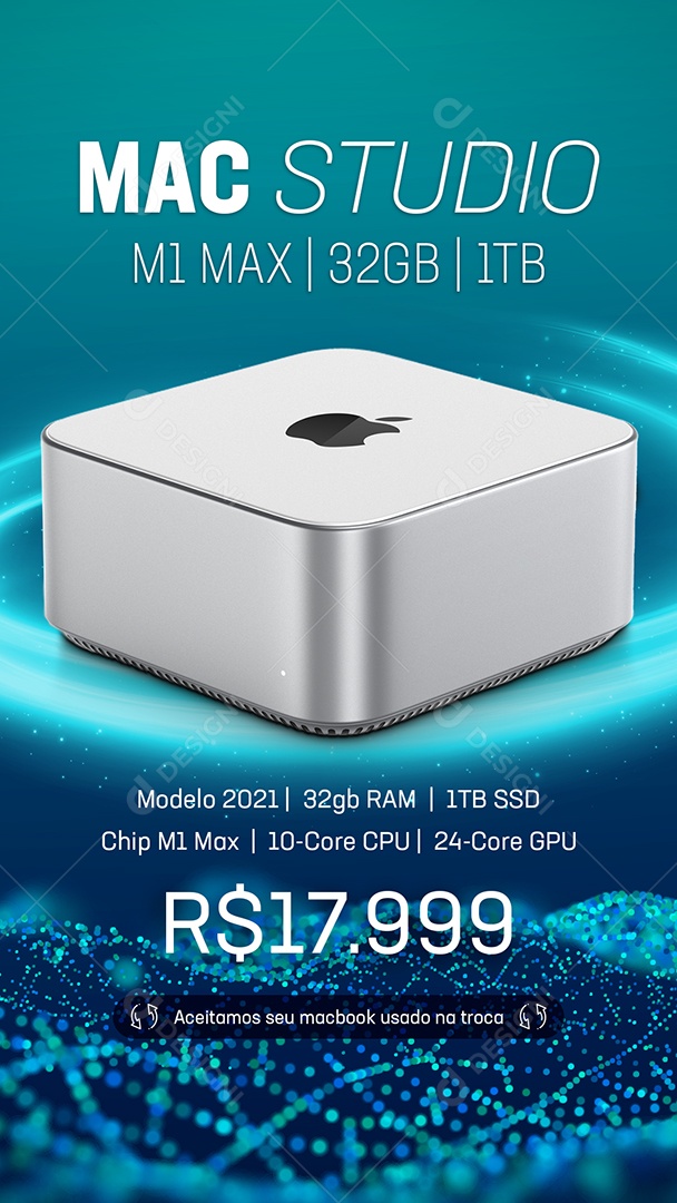 Story Loja da Apple Mac Studio Social Media PSD Editável