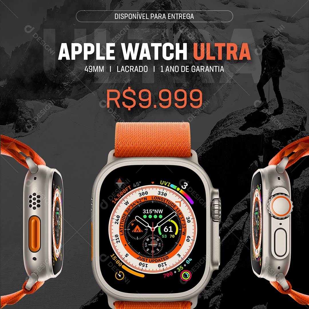 Loja da Apple Watch Ultra Social Media PSD Editávelf