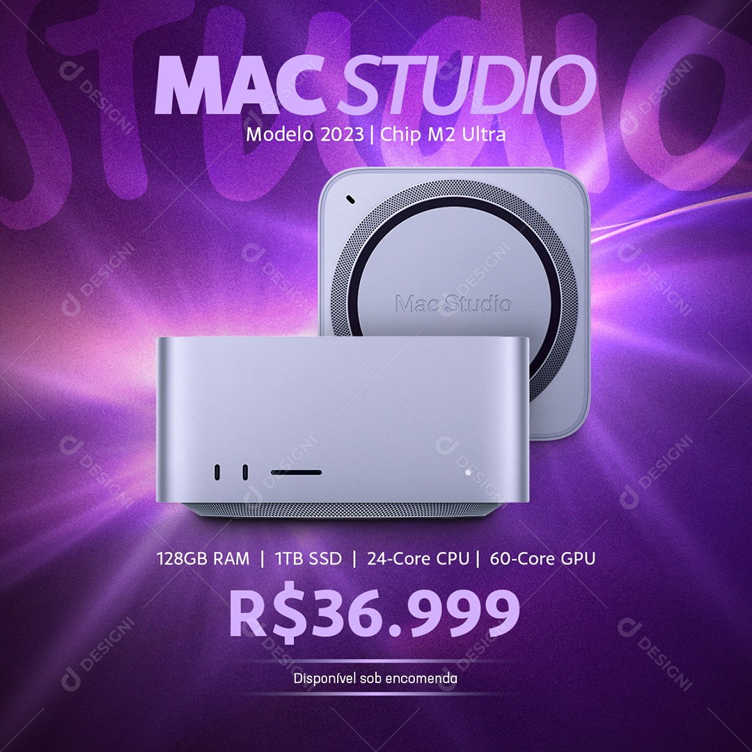 Loja da Apple Mac Studio Social Media PSD Editável