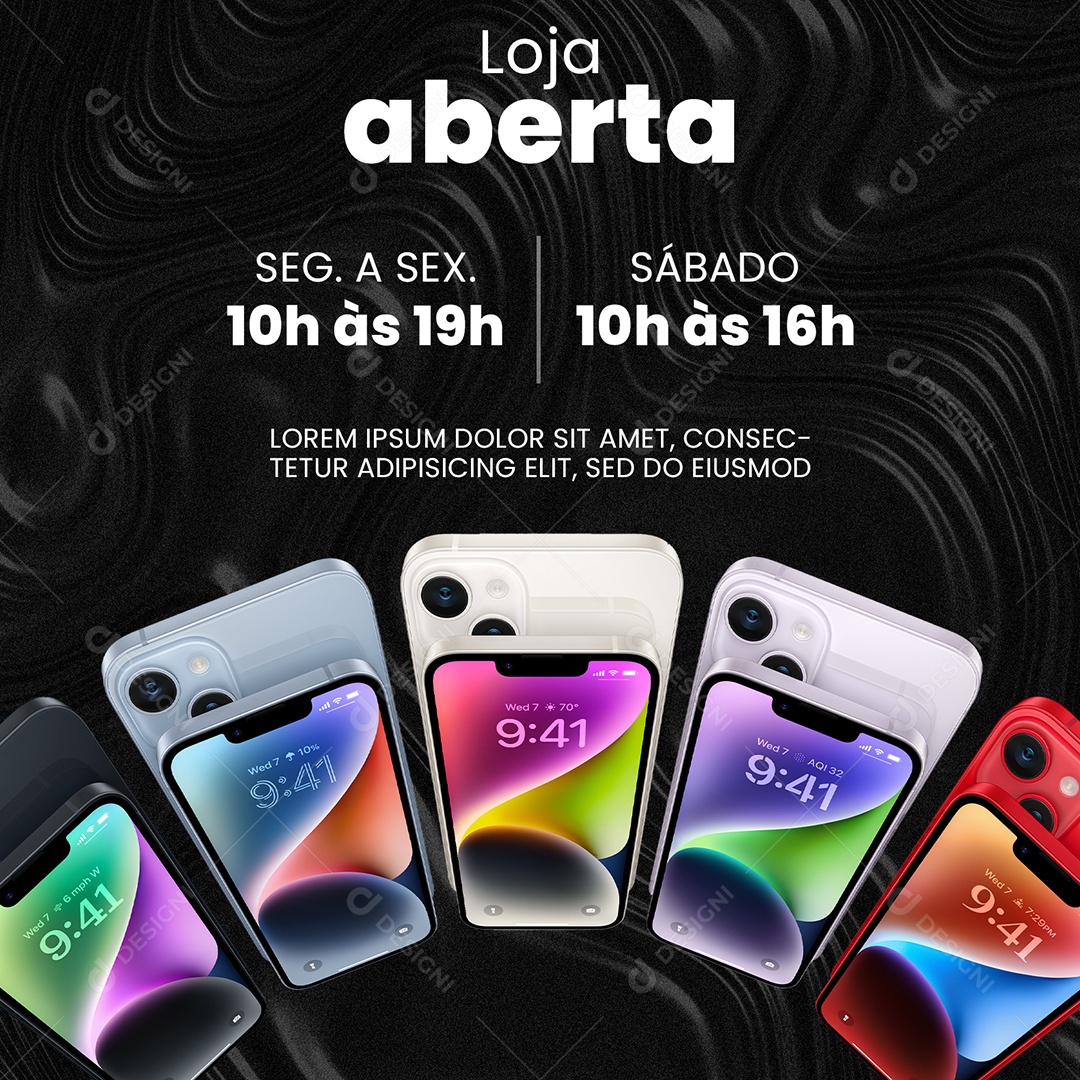 Loja da Apple Loja Aberta Social Media PSD Editável