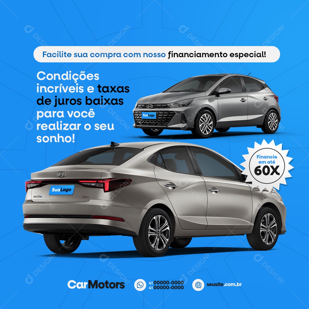 Concessionária Carros Financiamento Social Media PSD Editável