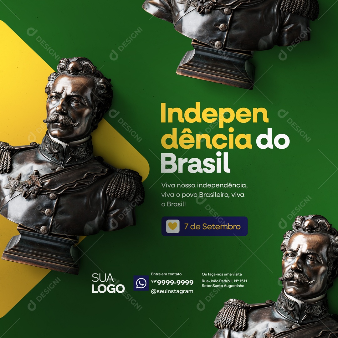 Dia da Independência do Brasil 07 de Setembro Viva Social Media PSD Editável