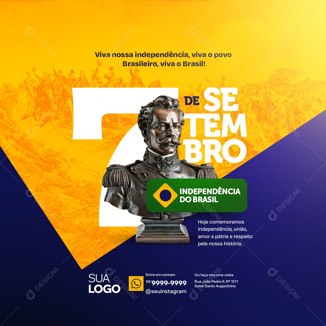 Dia da Independência do Brasil 07 de Setembro Social Media PSD Editável