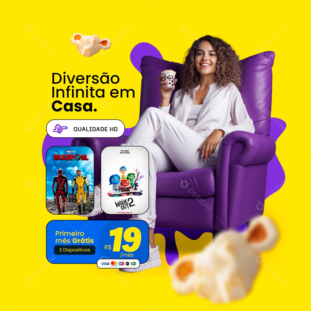 IPTV Diversão Infinita em Casa Social Media PSD Editável