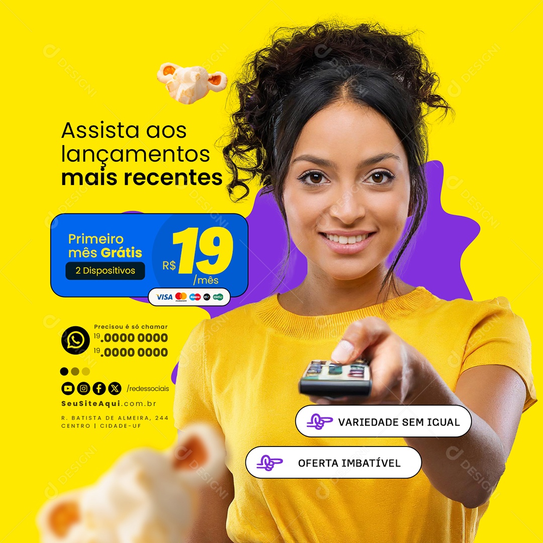 IPTV Variedade Sem Igual Social Media PSD Editável