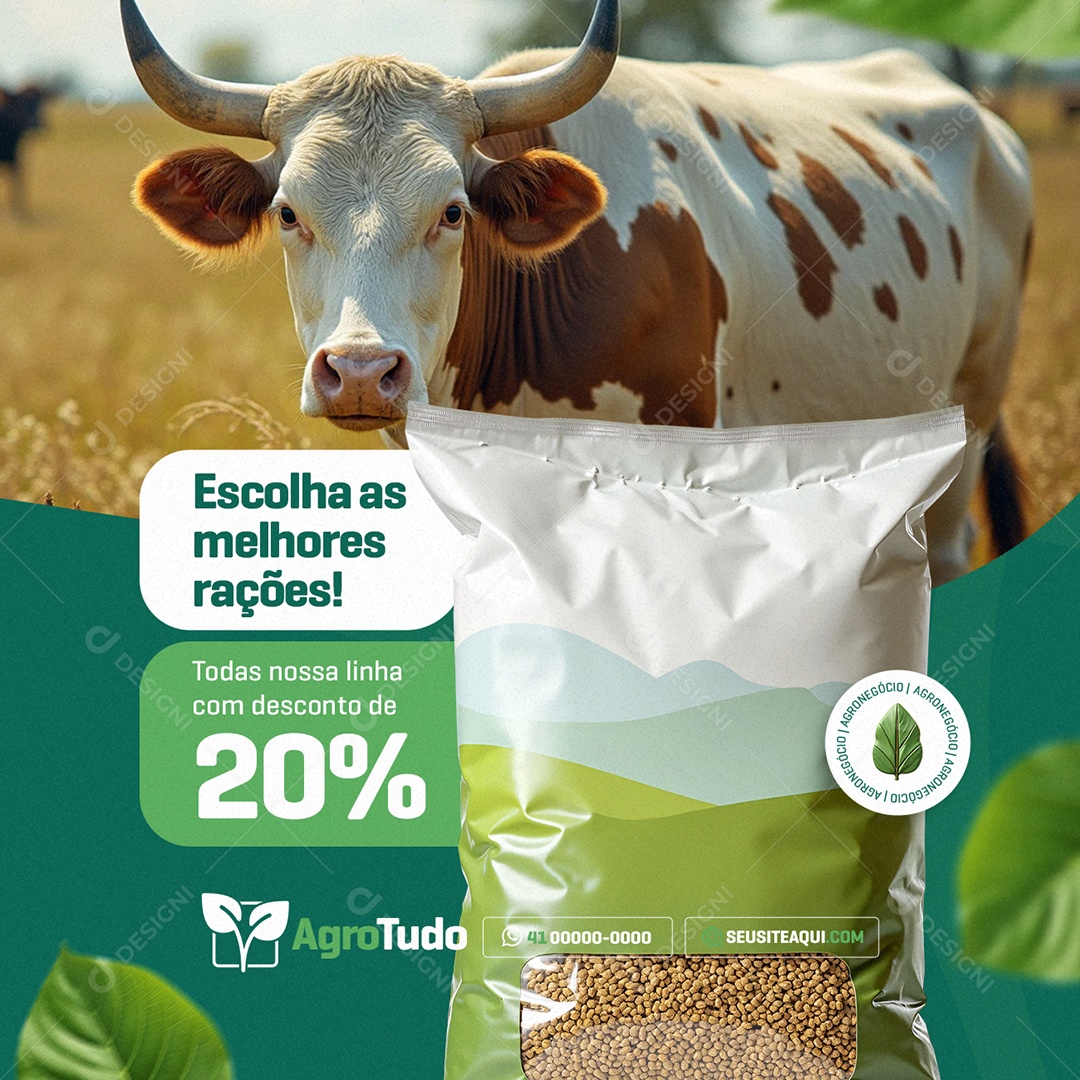 Agronegócio Escolha as Melhores Rações Social Media PSD Editável