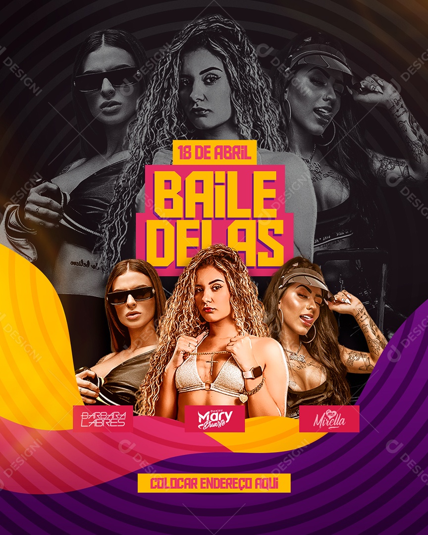 Feed Flyer Baile Delas Social Media PSD Editável