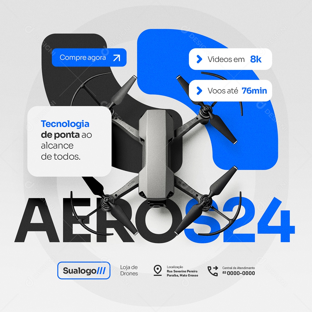 Loja de Drones Tecnologia de Ponta Social Media PSD Editável