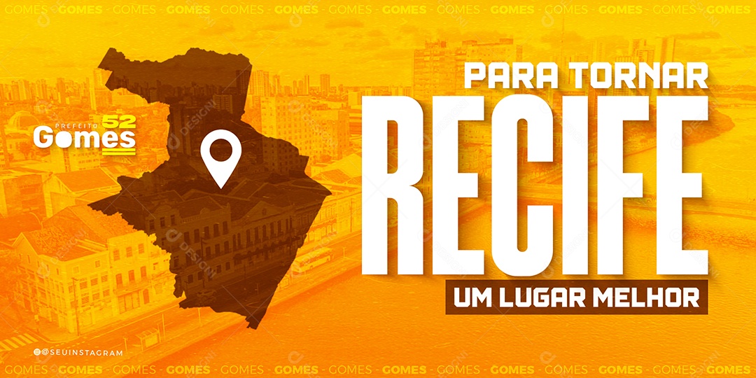 Banner Campanha Politica Prefeito Gomes Social Media PSD Editável