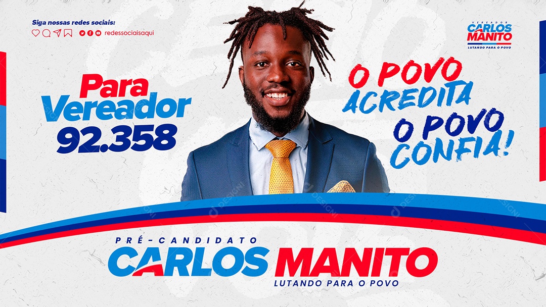 Banner Politica o Povo Acredita Confia Social Media PSD Editável