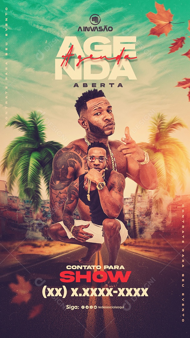 Flyer Story Agenda Aberta Artista Social Media PSD Editável