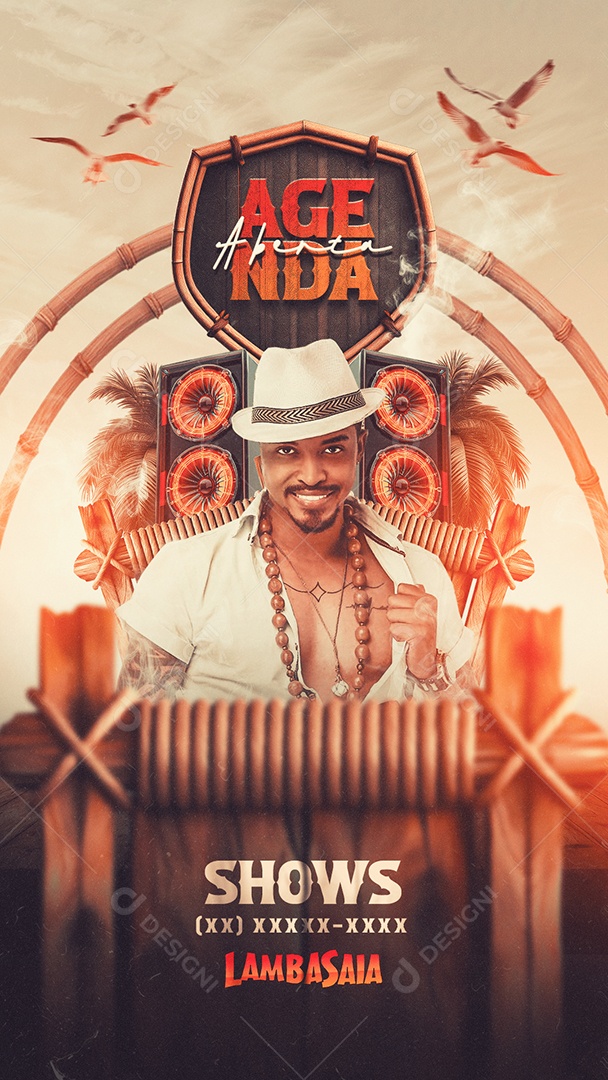 Flyer Story Agenda Aberta Lambasaia Social Media PSD Editável