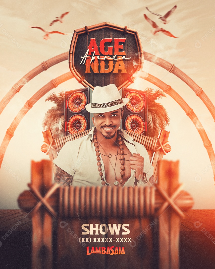 Flyer Agenda Aberta Lambasaia Social Media PSD Editável