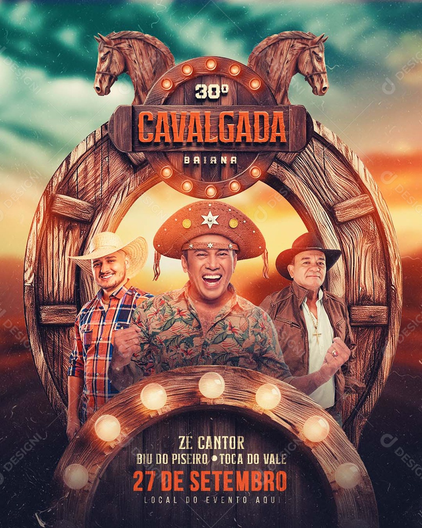 Flyer Calvogada Baiana Zé Cantor Social Media PSD Editável