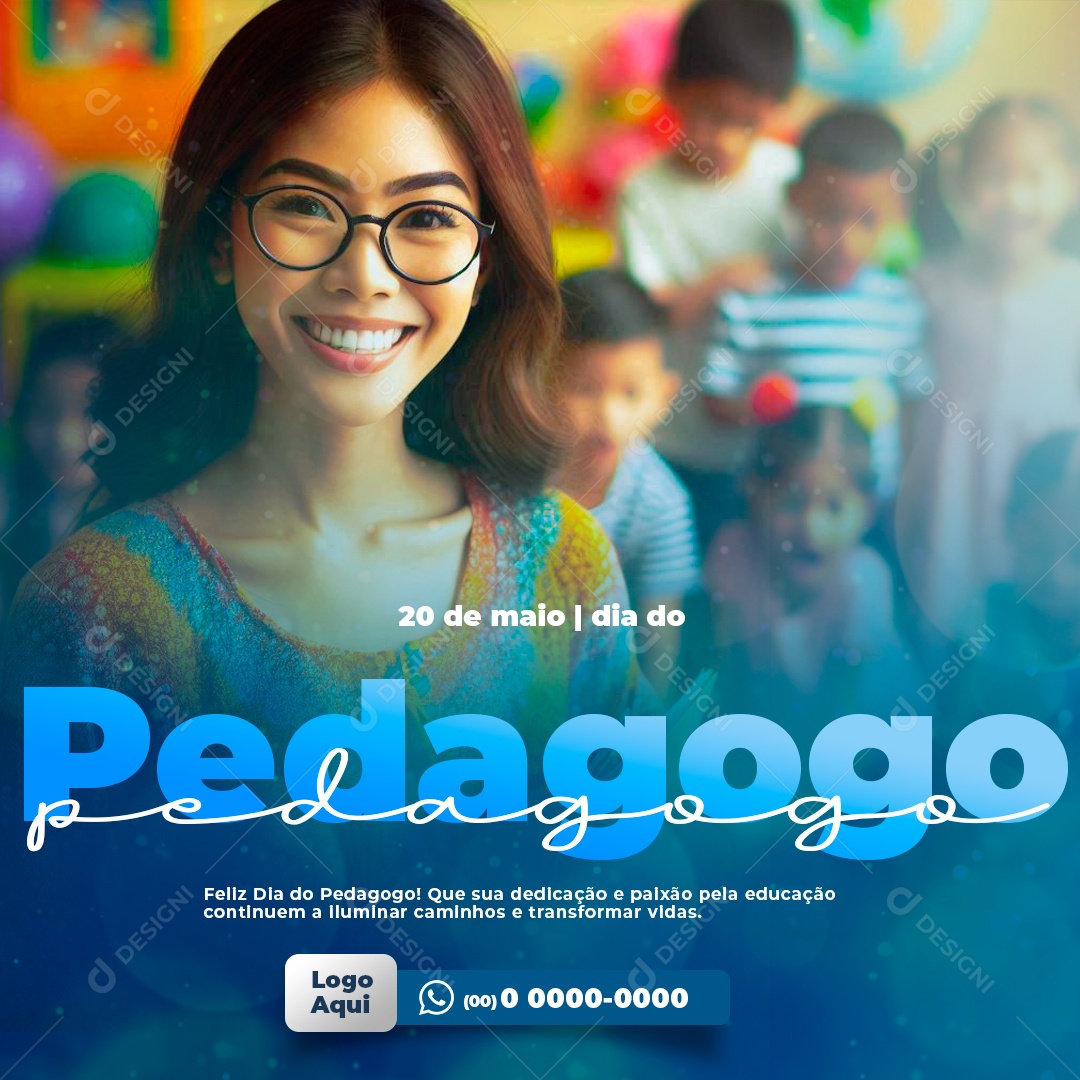Dia do Pedagogo 20 de Maio Social Media Social Media PSD Editável