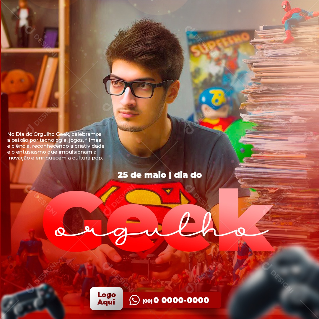 Pride Day Geek Social Media PSD Editable