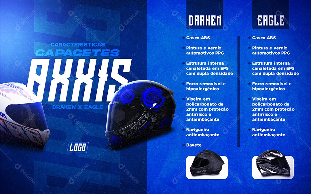 Carrossel Loja De Capacete Social Media PSD Editável