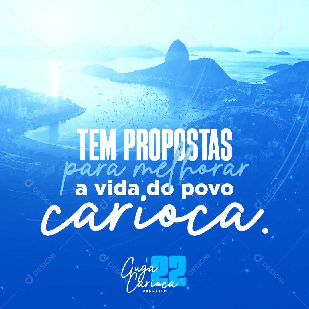 Campanha Politica Prefeito Guga Carioca Social Media PSD Editável
