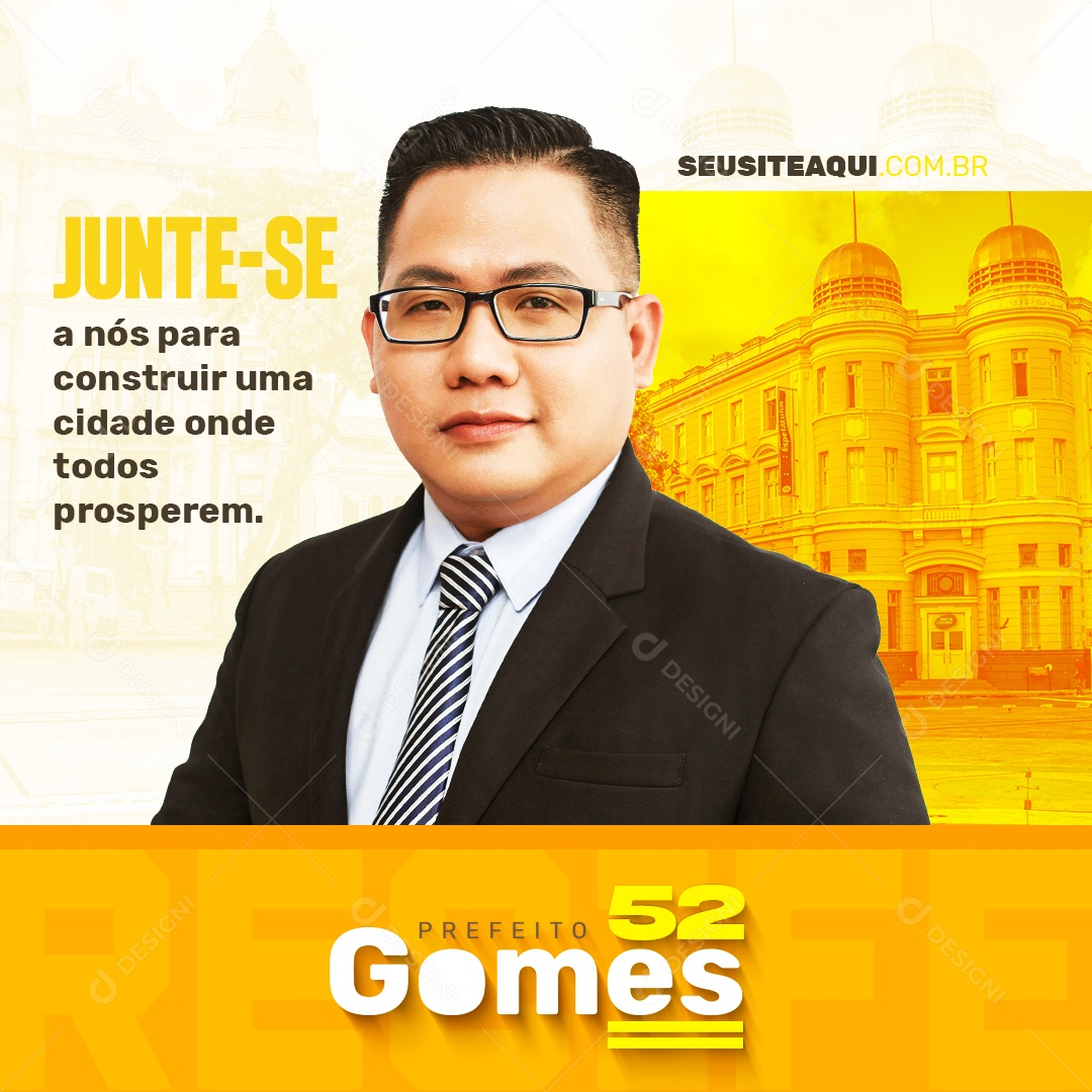 Campanha Politica Prefeito Gomes Social Media PSD Editável