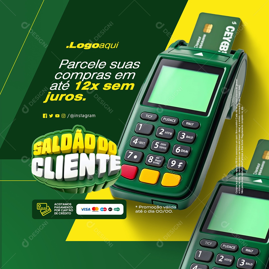 Saldão do Cliente Materiais de Construção Parcele suas Compras Social Media PSD Editável