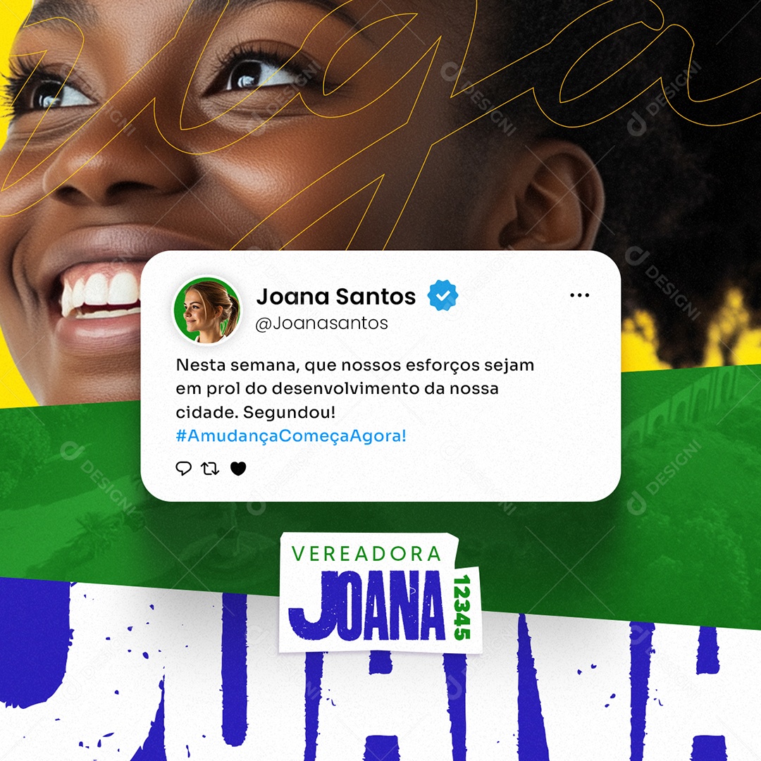 Política Projeto Vereadora Joana Social Media PSD Editável