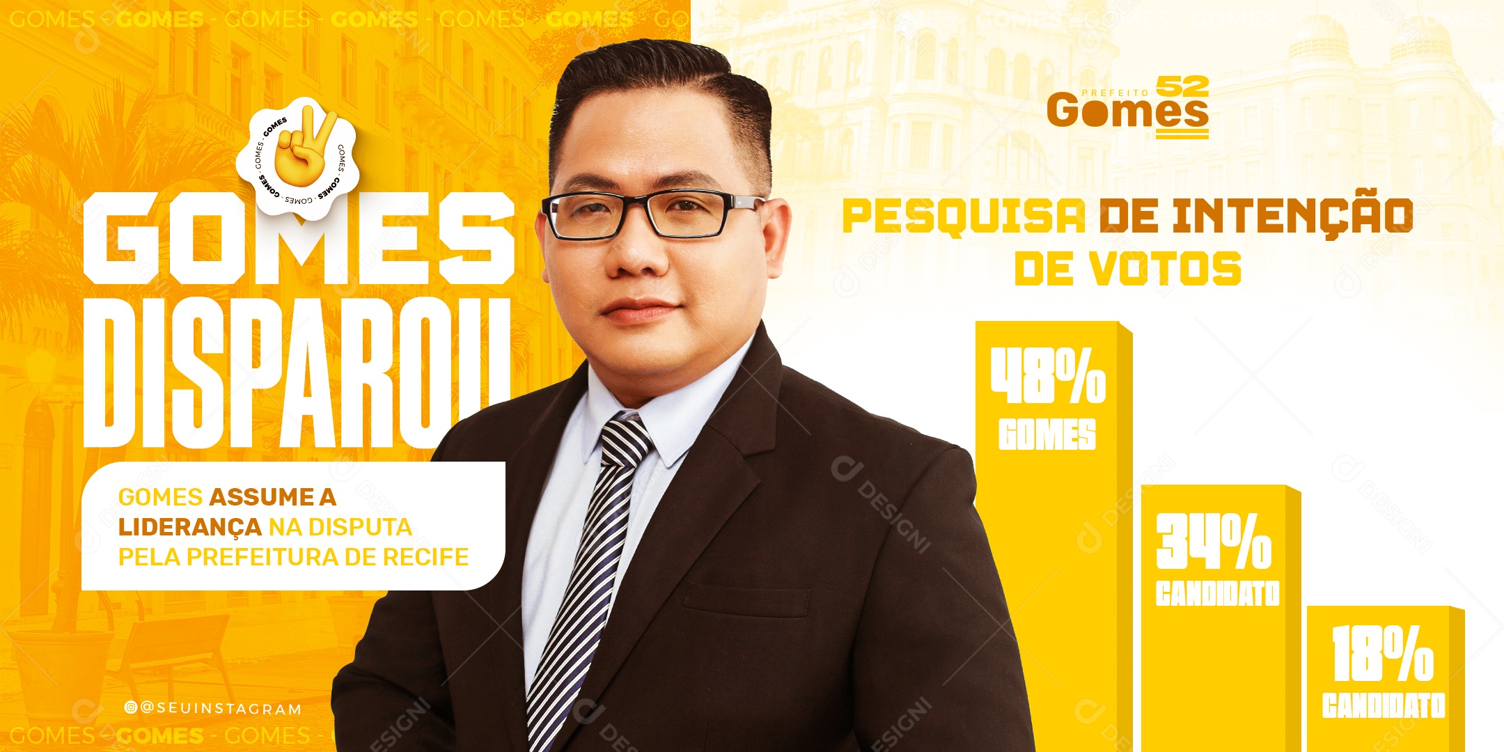 Campanha Politica Prefeito Gomes Social Media PSD Editável
