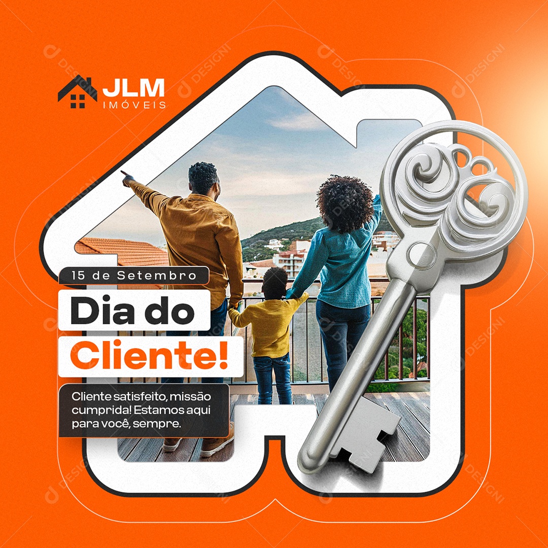 Dia do Cliente 15 de Setembro Imobiliária Social Media PSD Editável