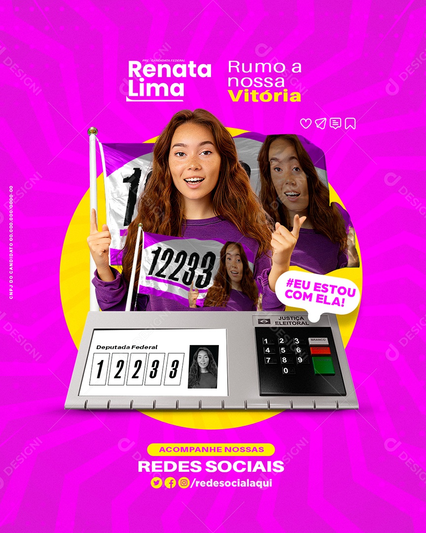 Política Candidata Renata Lima Social Media PSD Editável