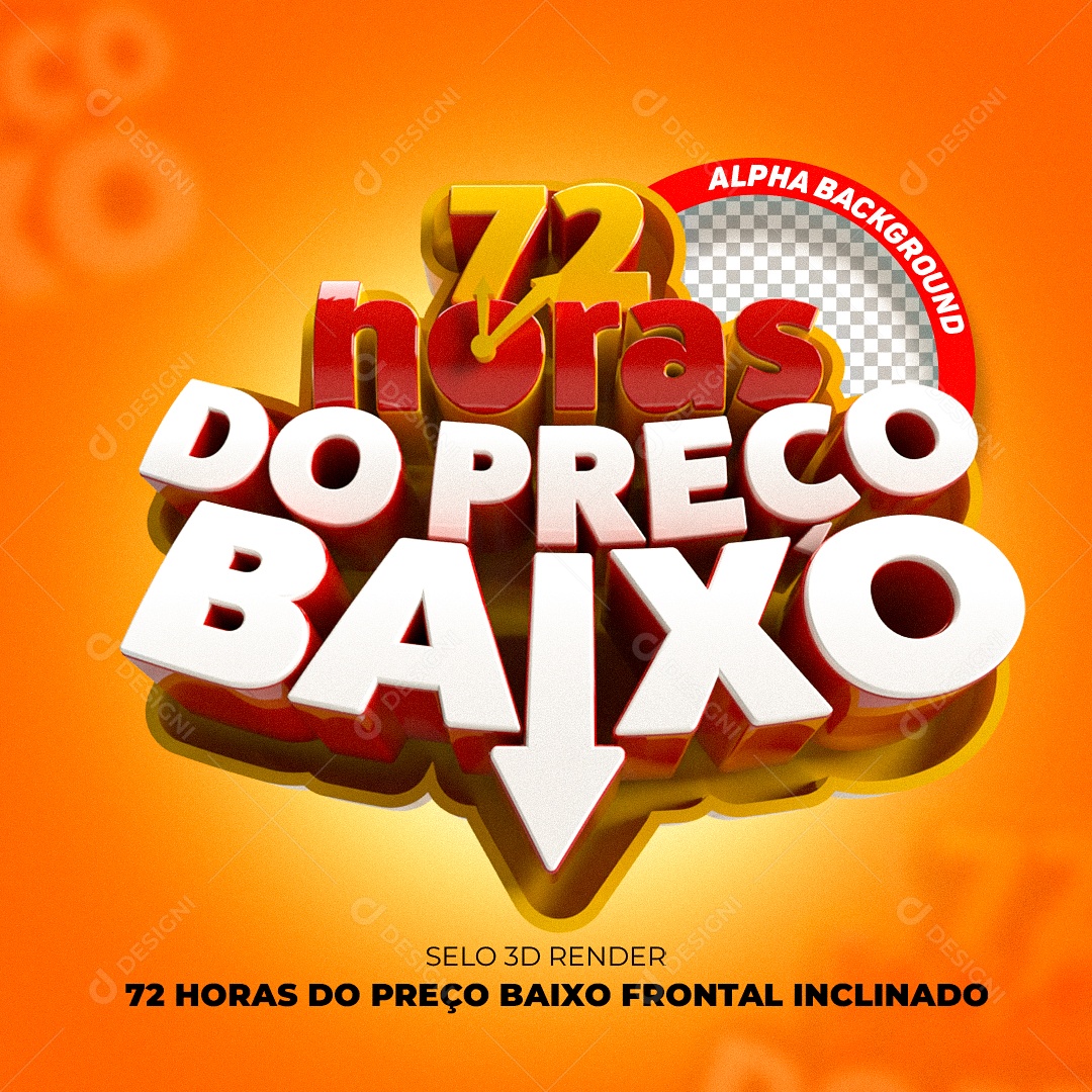 Preço Baixo 72 Horas Selo 3D Composição PSD