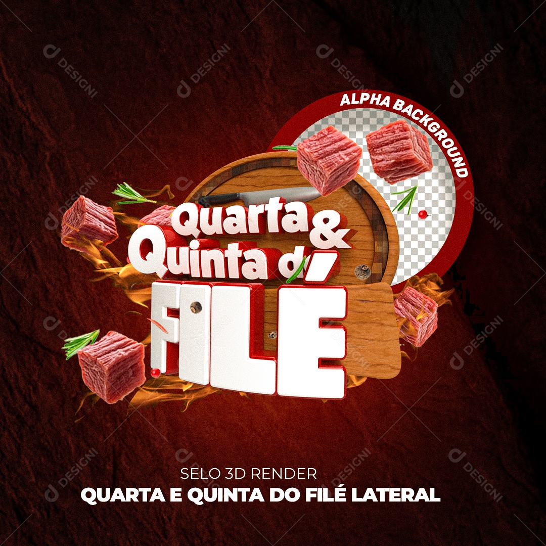 Quarta e QUinta do Filé Selo 3D para Composição PSD
