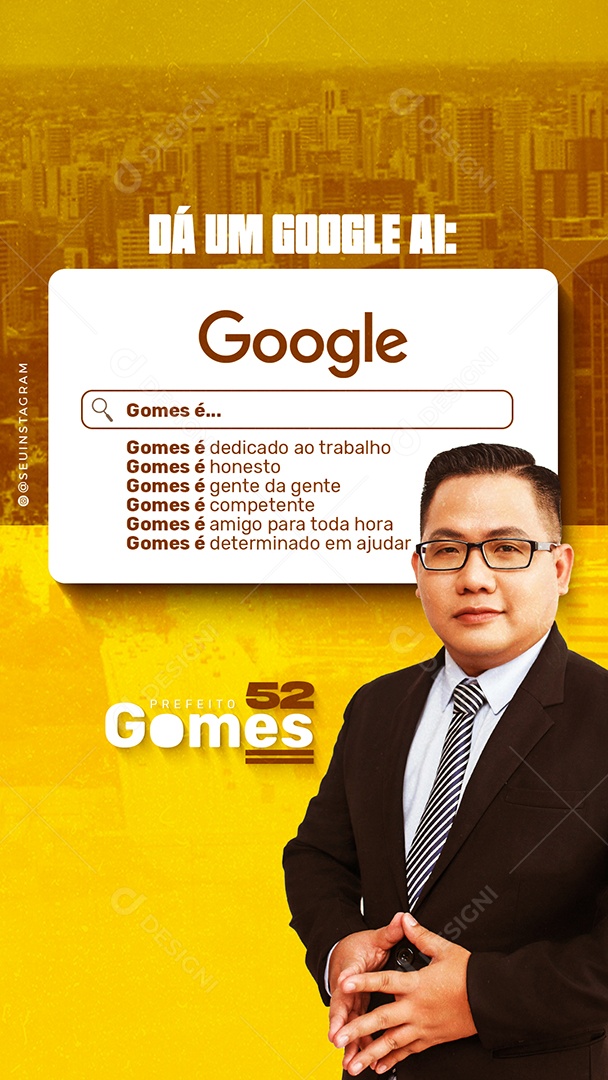 Story Campanha Politica Prefeito Gomes Social Media PSD Editável