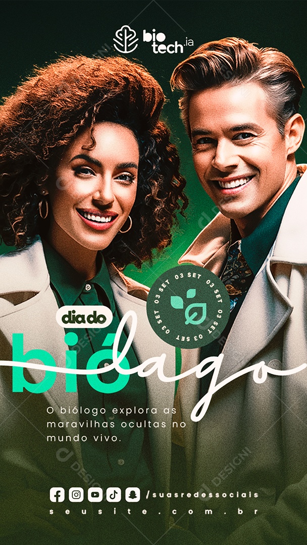 Story Dia Do Biólogo 03 de Setembro Social Media PSD Editável