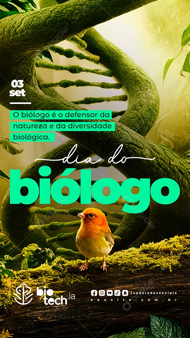 Story Dia Do Biólogo 03 de Setembro Social Media PSD Editável