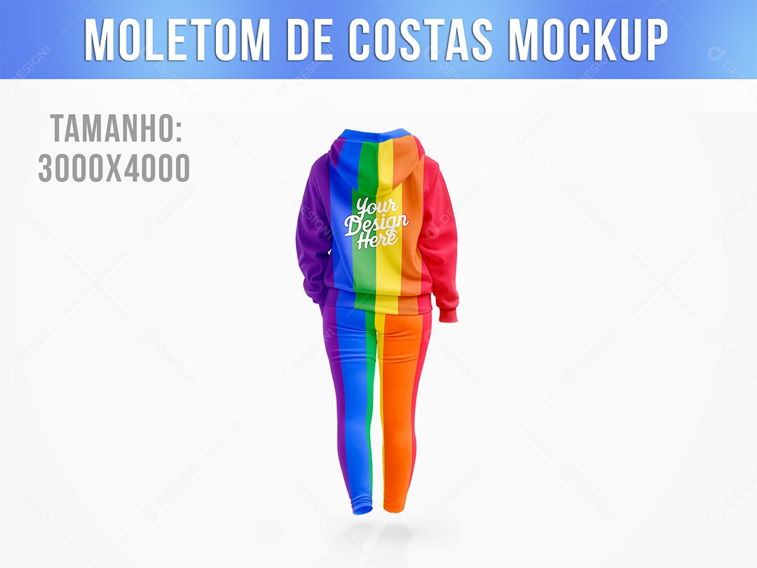 Kit de Moletom Feminino de Costas Mockup PSD Editável
