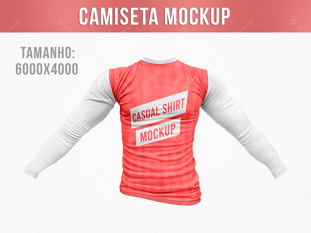 Camiseta Manga Comprida Mockup PSD Editável