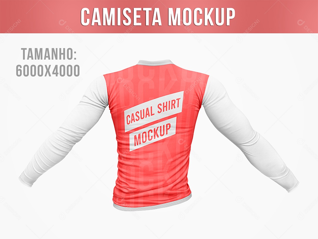 Camiseta Manga Comprida Mockup PSD Editável
