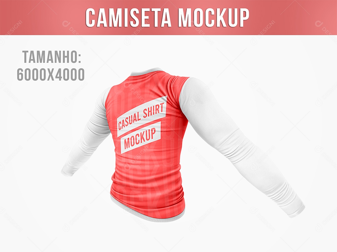 Camiseta Manga Comprida Mockup PSD Editável