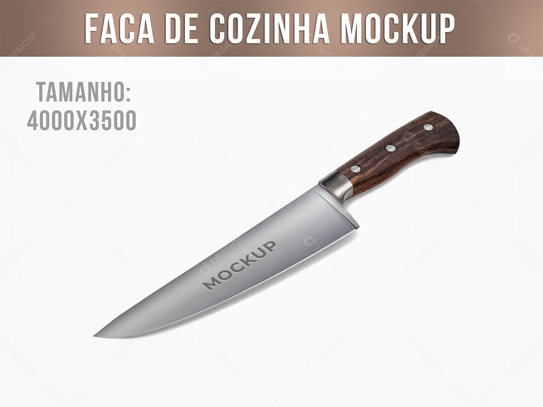 Faca de Cozinha Mockup PSD Editável