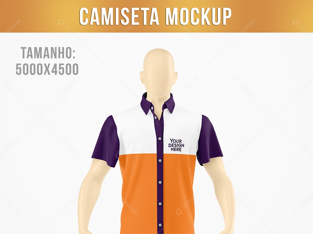 Camiseta com Manequim Mockup PSD Editável