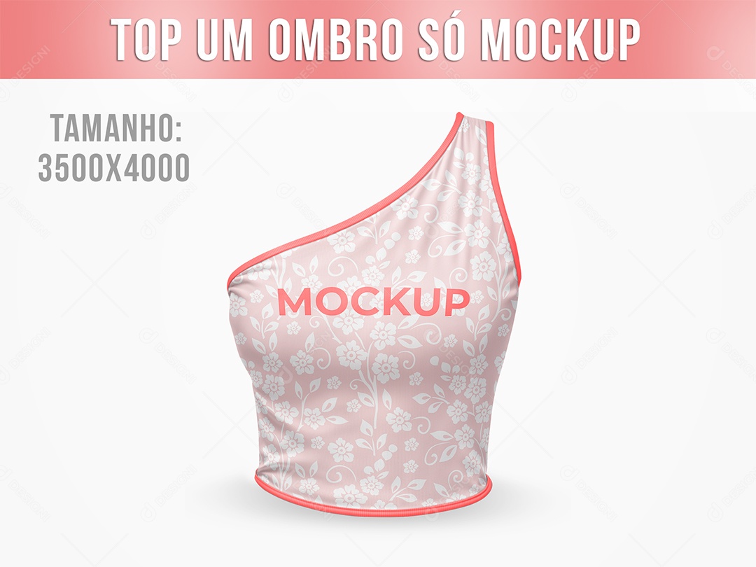 Camiseta Top um Ombro Só Feminina Mockup PSD Editável